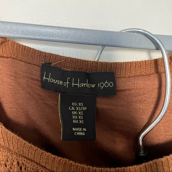 House of Harlow 1960 Brown 2-Piece Crochet Tank Top & Ruffle Hem Maxi Skirt NWT - Picture 3 of 9